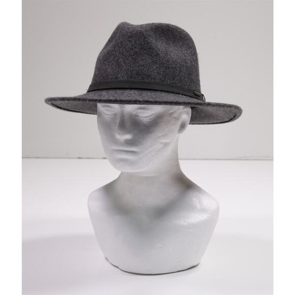 Stetson Explorer Crushable Gray Wool Water Repellent Fedora Hat Men's Large - Picture 1 of 10